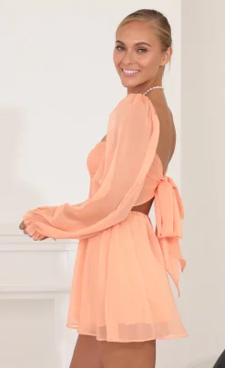 LUCY IN THE SKY Mini Dresses^Fit And Flare Dress In Peach