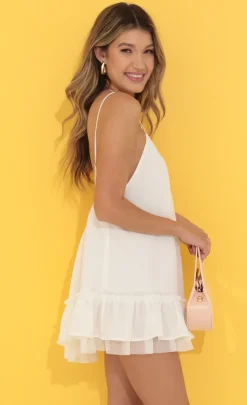 LUCY IN THE SKY Mini Dresses^Flare Dress In White