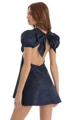 LUCY IN THE SKY Mini Dresses^Floral Jacquard Baby Doll Dress In Blue