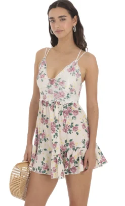 LUCY IN THE SKY Mini Dresses^Floral Lace Dress In White
