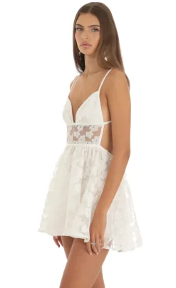 LUCY IN THE SKY Mini Dresses^Floral Mini Dress In White