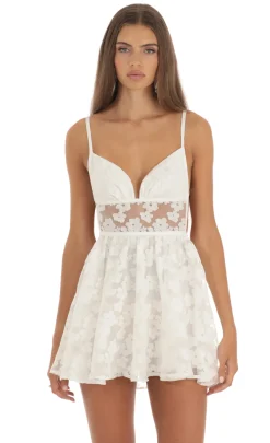 LUCY IN THE SKY Mini Dresses^Floral Mini Dress In White