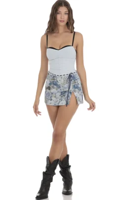 LUCY IN THE SKY Skirts|Shorts^Floral Print Skort In Blue