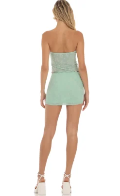 LUCY IN THE SKY Two-Piece Sets^Floral Strapless Two Piece Set In Green
