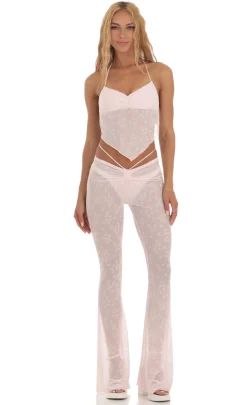 LUCY IN THE SKY Two-Piece Sets|Pants^Floral Three Piece Set In Pink