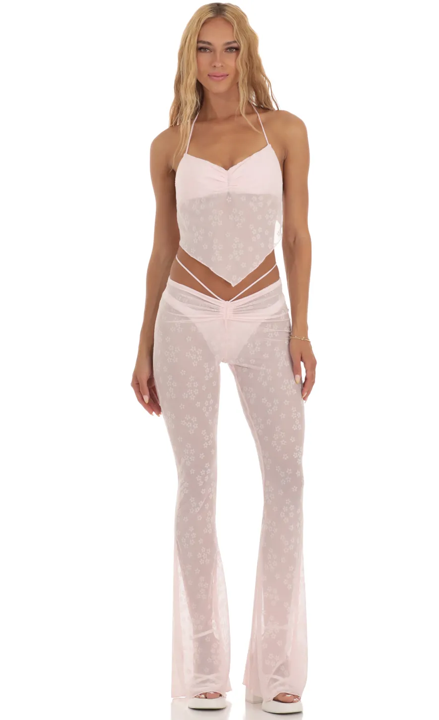 LUCY IN THE SKY Two-Piece Sets|Pants^Floral Three Piece Set In Pink