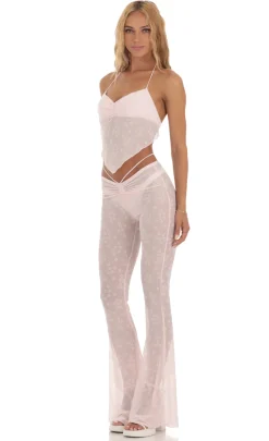 LUCY IN THE SKY Two-Piece Sets|Pants^Floral Three Piece Set In Pink
