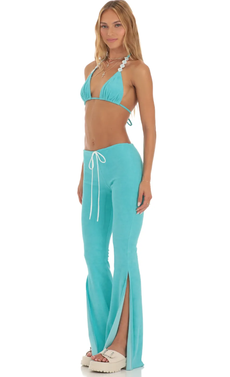 LUCY IN THE SKY Two-Piece Sets|Swimwear^Floral Two Piece Pant Set In Blue