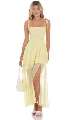 LUCY IN THE SKY Maxi Dresses^Flow A-line Maxi Dress In Yellow
