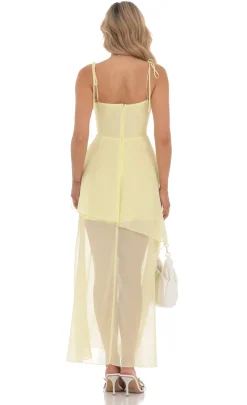 LUCY IN THE SKY Maxi Dresses^Flow A-line Maxi Dress In Yellow