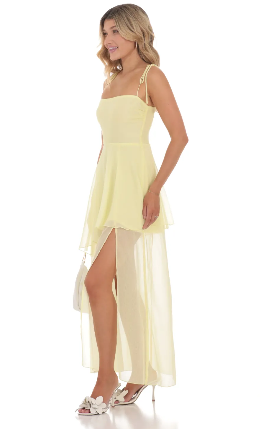 LUCY IN THE SKY Maxi Dresses^Flow A-line Maxi Dress In Yellow