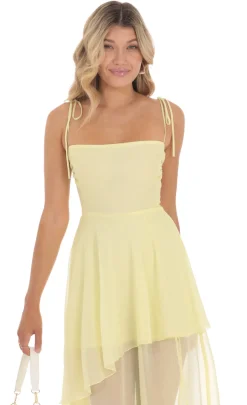 LUCY IN THE SKY Maxi Dresses^Flow A-line Maxi Dress In Yellow