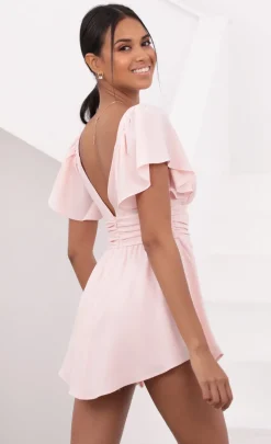 LUCY IN THE SKY Mini Dresses^Flutter Sleeved Dress In Baby Pink