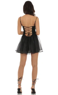 LUCY IN THE SKY Mini Dresses^Fortuna Sequin Corset Dress In Black