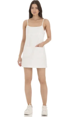 LUCY IN THE SKY Mini Dresses^Front Pocket Dress In White