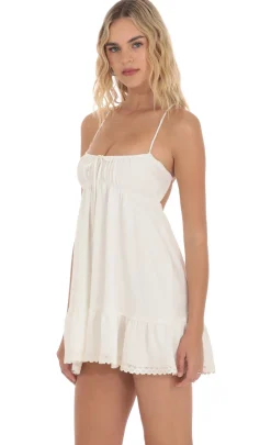 LUCY IN THE SKY Mini Dresses^Front Tie Babydoll Dress In White