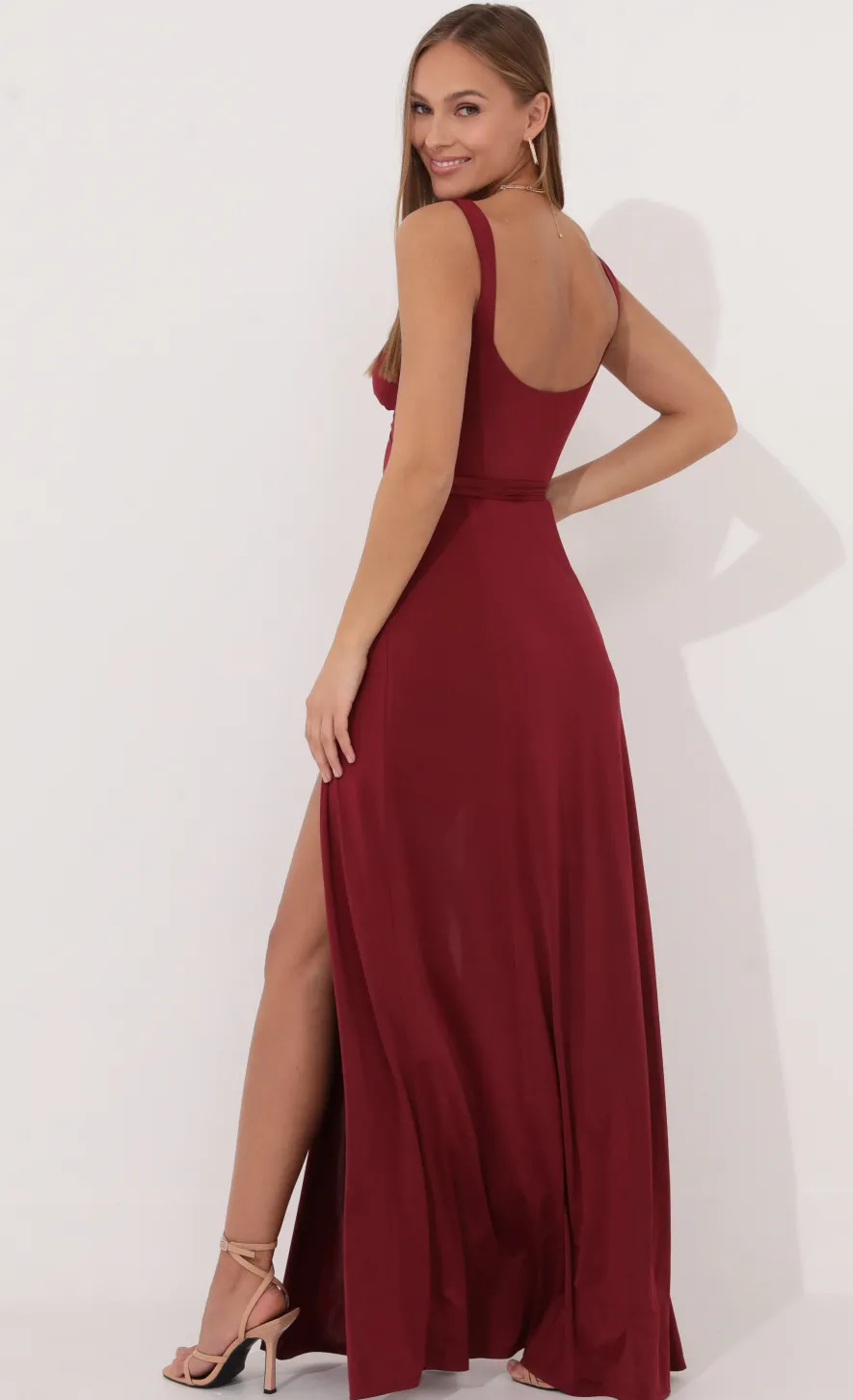 LUCY IN THE SKY Maxi Dresses^Front Tie Maxi Dress In Red