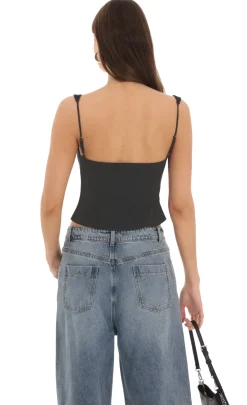 LUCY IN THE SKY Tops^Front Tie Vest Top In Black