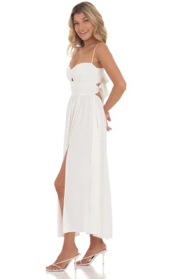 LUCY IN THE SKY Midi Dresses^Front Twist Midi Dress In White