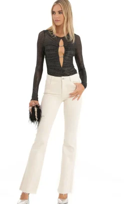 LUCY IN THE SKY Tops|Bodysuits^Glitter Mesh Bodysuit In Black