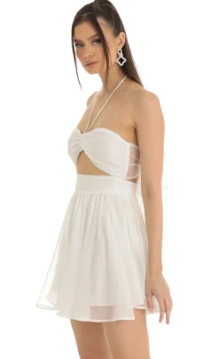 LUCY IN THE SKY Mini Dresses^Halter Cutout Dress In White