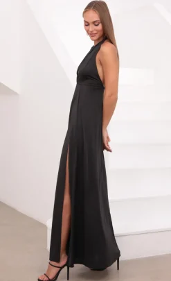 LUCY IN THE SKY Maxi Dresses^Halter Maxi Dress In Black