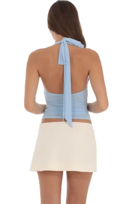 LUCY IN THE SKY Tops^Halter Ruched Top In Blue