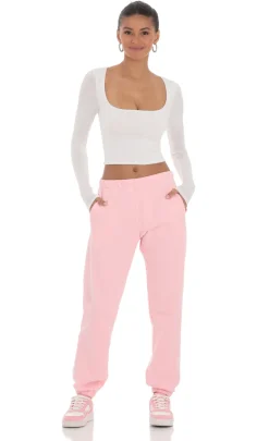 LUCY IN THE SKY Loungewear|Pants^Heart Cinched Sweatpants In Pink