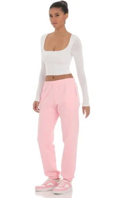 LUCY IN THE SKY Loungewear|Pants^Heart Cinched Sweatpants In Pink