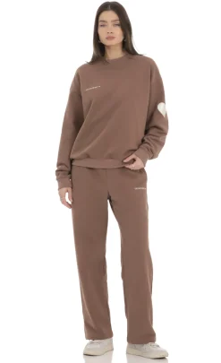 LUCY IN THE SKY Loungewear|Pants^Heart Pocket Sweatpants In Brown
