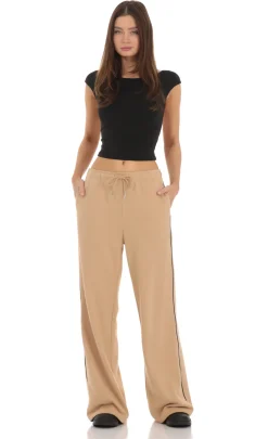 LUCY IN THE SKY Loungewear|Pants^Heart Pocket Sweatpants In Tan