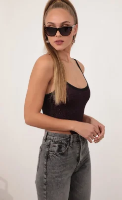 LUCY IN THE SKY Tops|Bodysuits^High-Cut Bodysuit In Purple