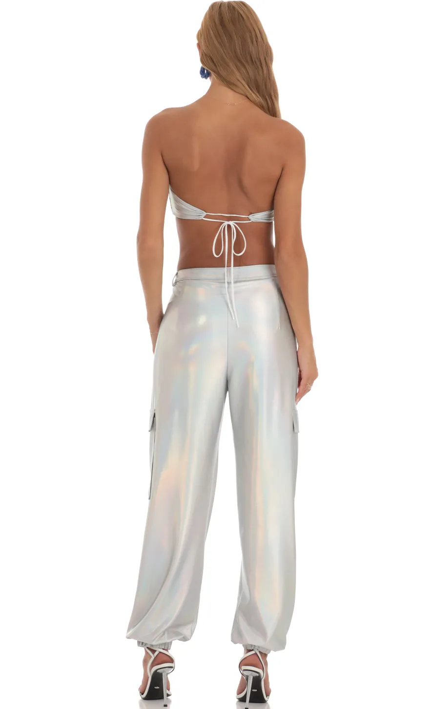 LUCY IN THE SKY Two-Piece Sets|Pants^Holographic Pants In Silver