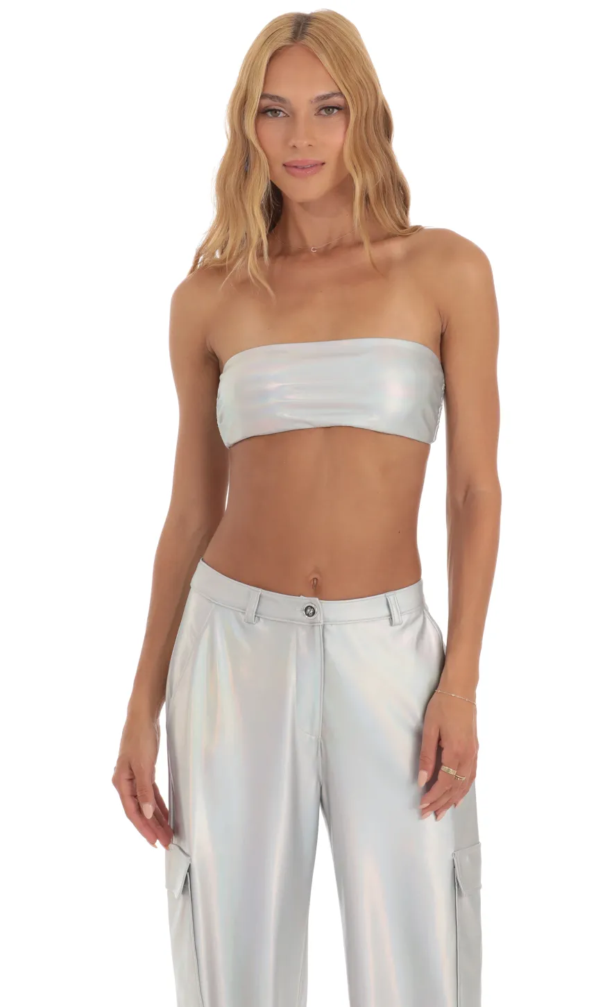 LUCY IN THE SKY Two-Piece Sets|Pants^Holographic Pants In Silver
