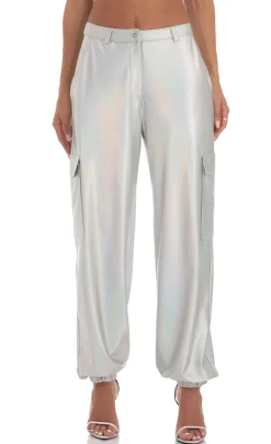 LUCY IN THE SKY Two-Piece Sets|Pants^Holographic Pants In Silver