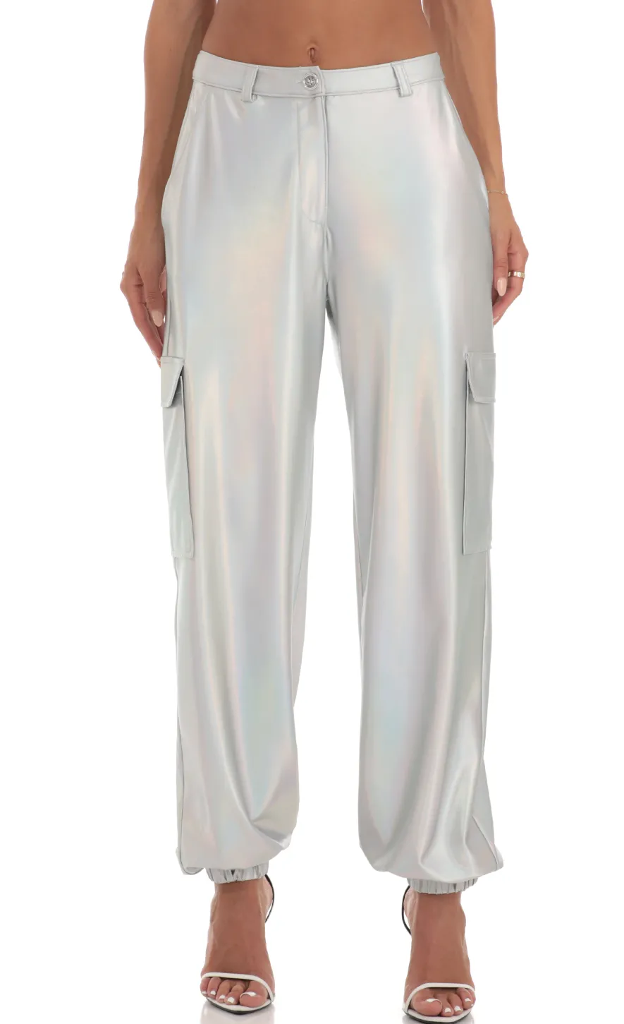 LUCY IN THE SKY Two-Piece Sets|Pants^Holographic Pants In Silver