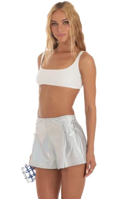LUCY IN THE SKY Two-Piece Sets|Shorts^Iridescent Shorts In Silver