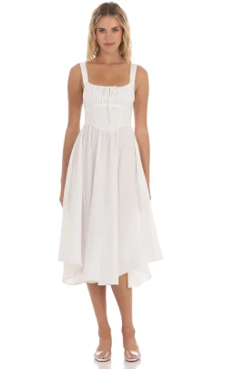 LUCY IN THE SKY Midi Dresses^Jacquard Flare Midi Dress In White