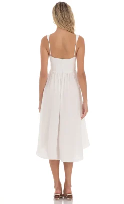 LUCY IN THE SKY Midi Dresses^Jacquard Flare Midi Dress In White