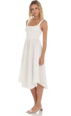 LUCY IN THE SKY Midi Dresses^Jacquard Flare Midi Dress In White