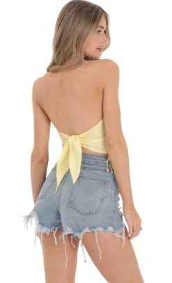 LUCY IN THE SKY Tops^Jacquard Tassel Bandana Top In Yellow