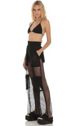 LUCY IN THE SKY Two-Piece Sets|Pants^Kataleya Shimmer Two Piece Set In Black