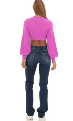 LUCY IN THE SKY Jumpers & Cardigans^Knit Mock Neck Jumper In Magenta