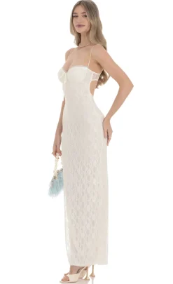 LUCY IN THE SKY Maxi Dresses^Lace Bodycon Maxi Dress In Ivory
