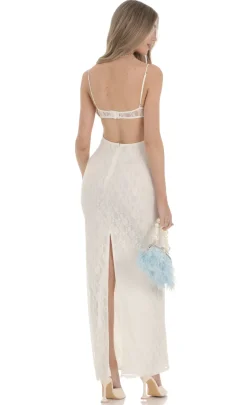 LUCY IN THE SKY Maxi Dresses^Lace Bodycon Maxi Dress In Ivory