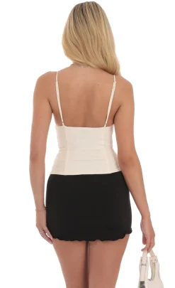 LUCY IN THE SKY Tops^Lace Cup Top In Cream