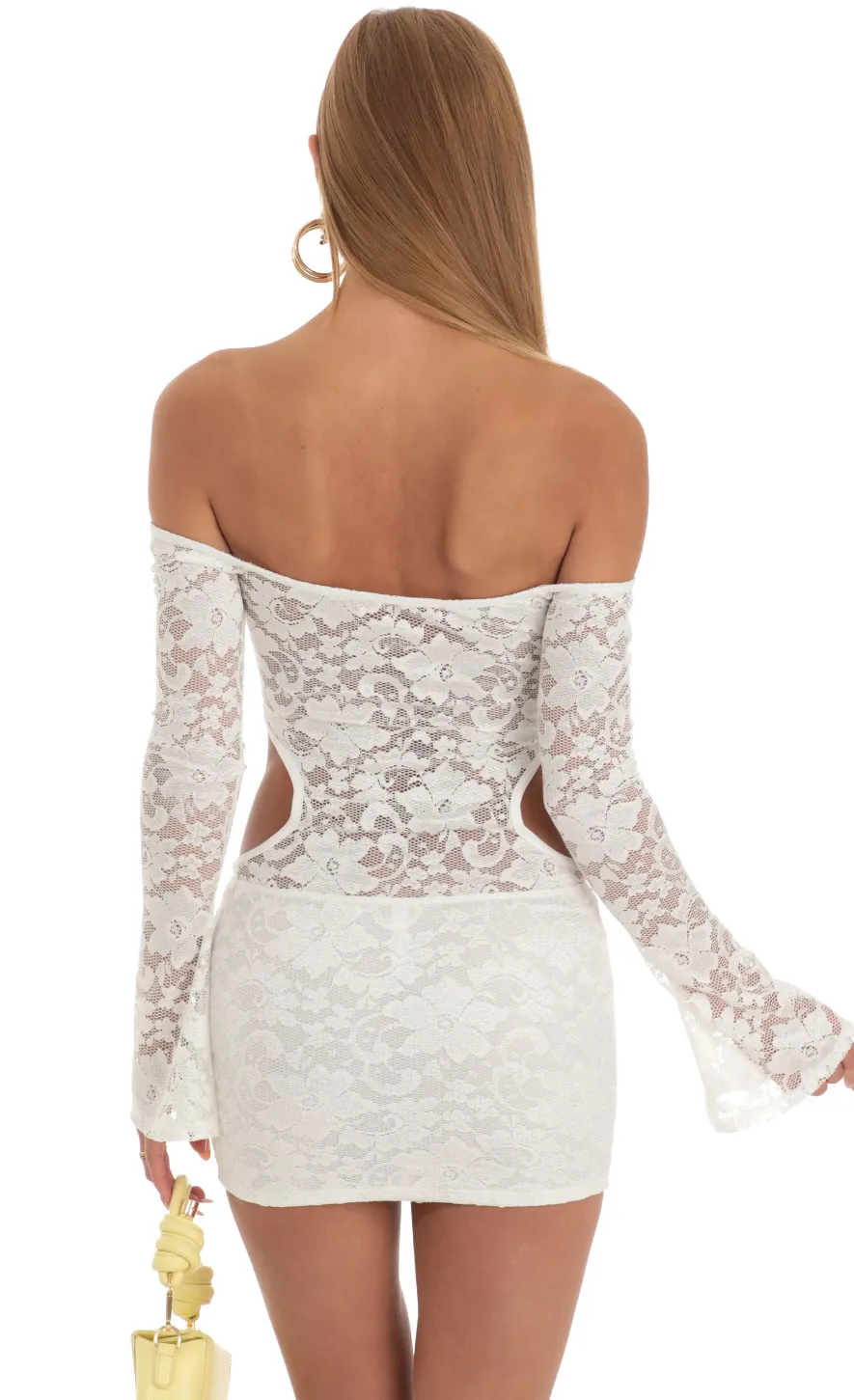 LUCY IN THE SKY Mini Dresses^Lace Cutout Dress In White