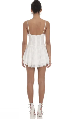 LUCY IN THE SKY Mini Dresses^Lace Floral A-Line Dress In White
