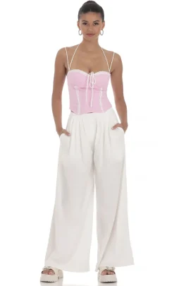 LUCY IN THE SKY Tops^Lace Halter Top In Pink