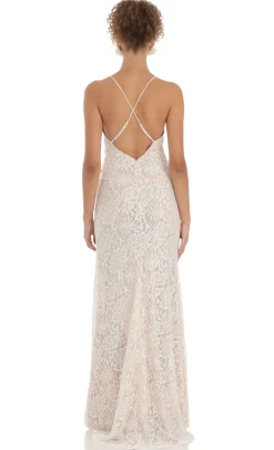 LUCY IN THE SKY Maxi Dresses^Lace Maxi Dress In White